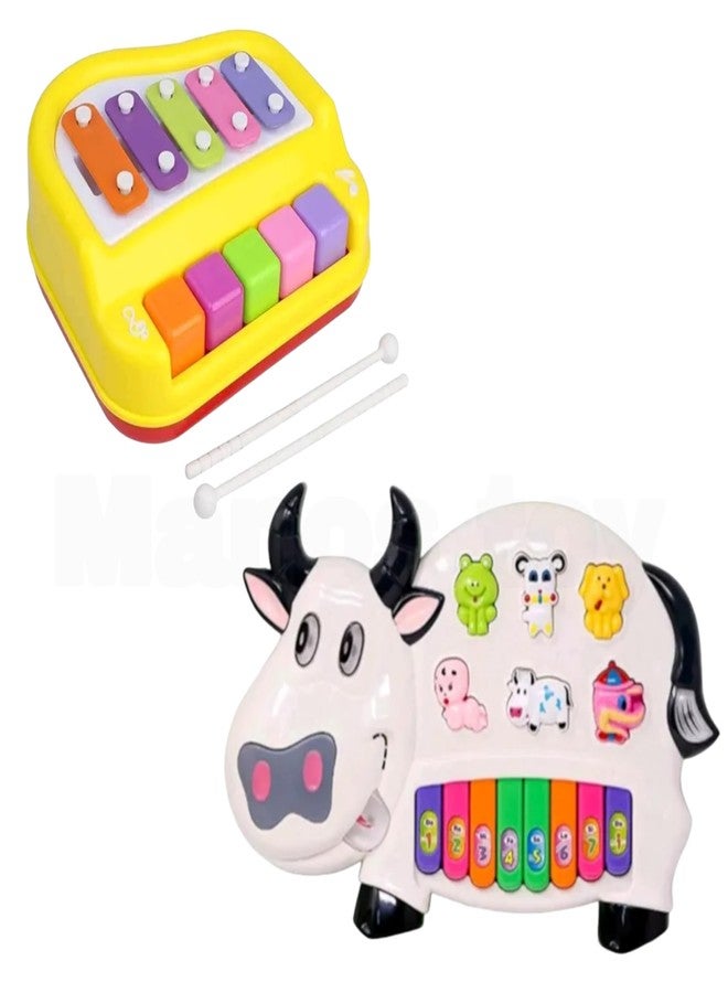 Manos Cow Shape Animal Print Piano Big Xylophone Combo Pack - Image 1